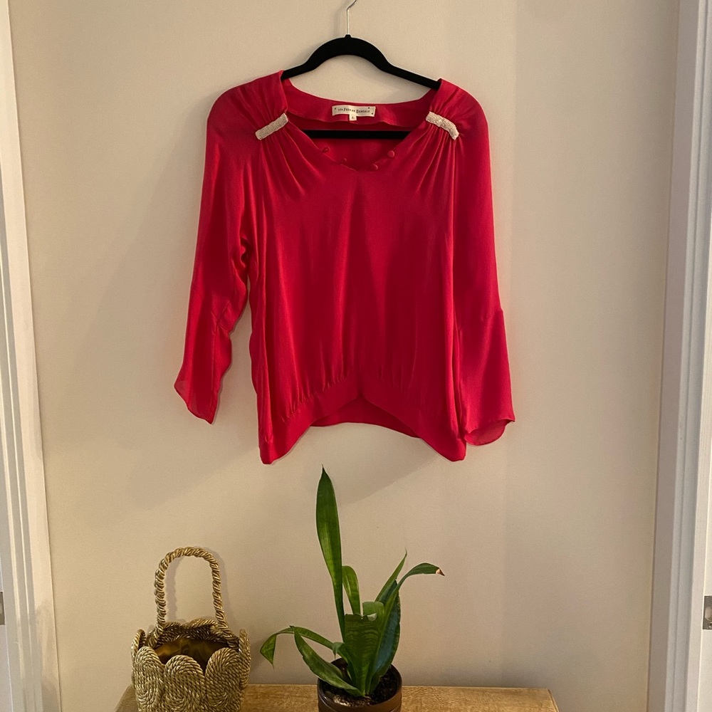 les fees de bengale silk blouse size 2 in pink